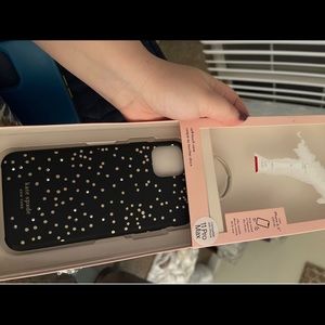 New in box Kate spade iPhone 11 max pro black silver snd gold dotted case